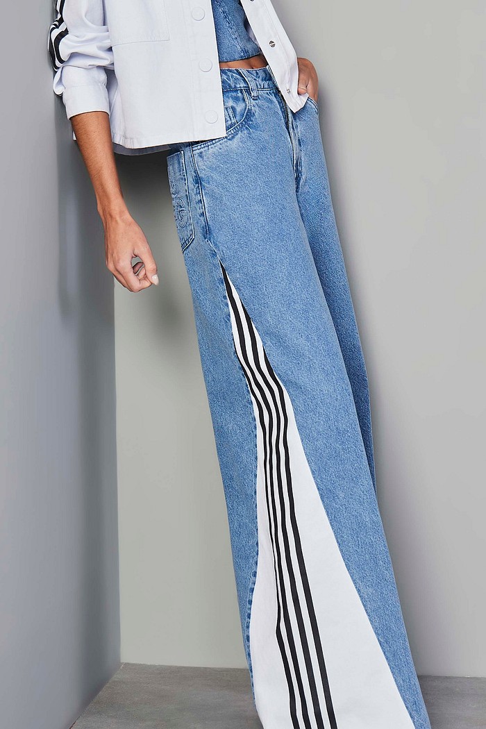 CALÇA JEANS PANTALONA COMPOSÊ COM LISTRA