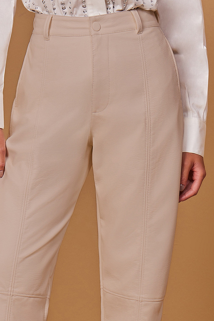 CALÇA LEATHER FAKE RETA