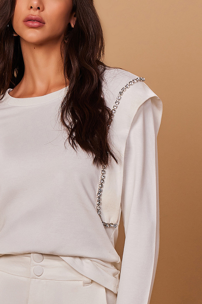 BLUSA M/L MOLETOM COM BORDADO