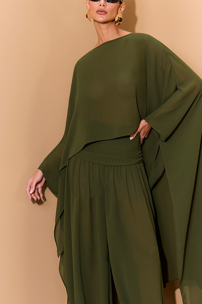 BLUSA ASSIMÉTRICA CHIFFON