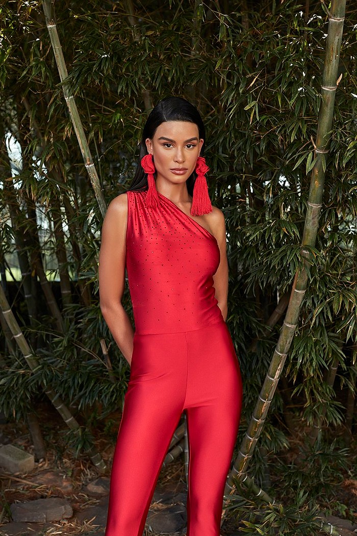 Body Um Ombro So Com Aplicacao De Cristais