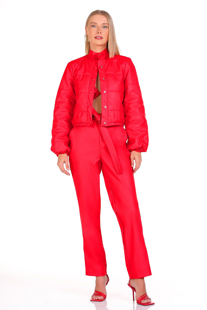 Jaqueta Leather Fake Puffer Viber 123