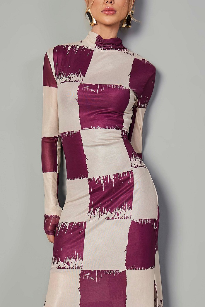 VESTIDO RETO TULE ESTAMPA LOUNGE