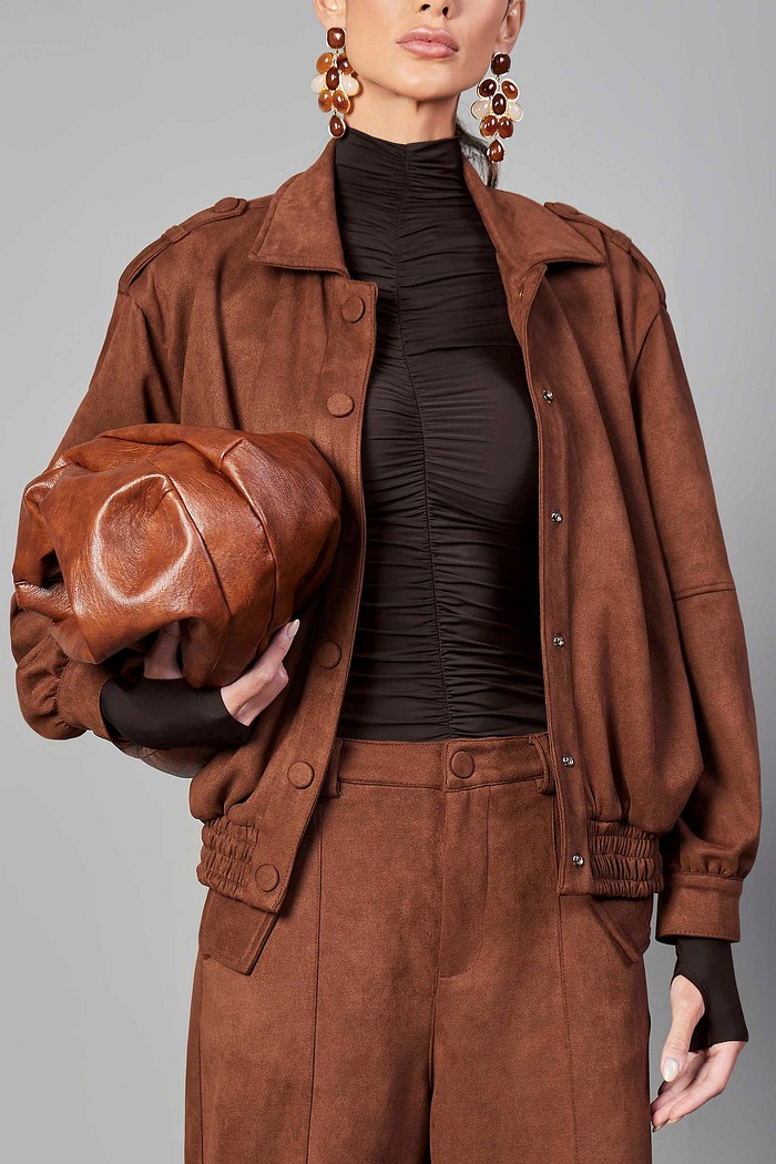 JAQUETA EM SUEDE COM BOTÕES