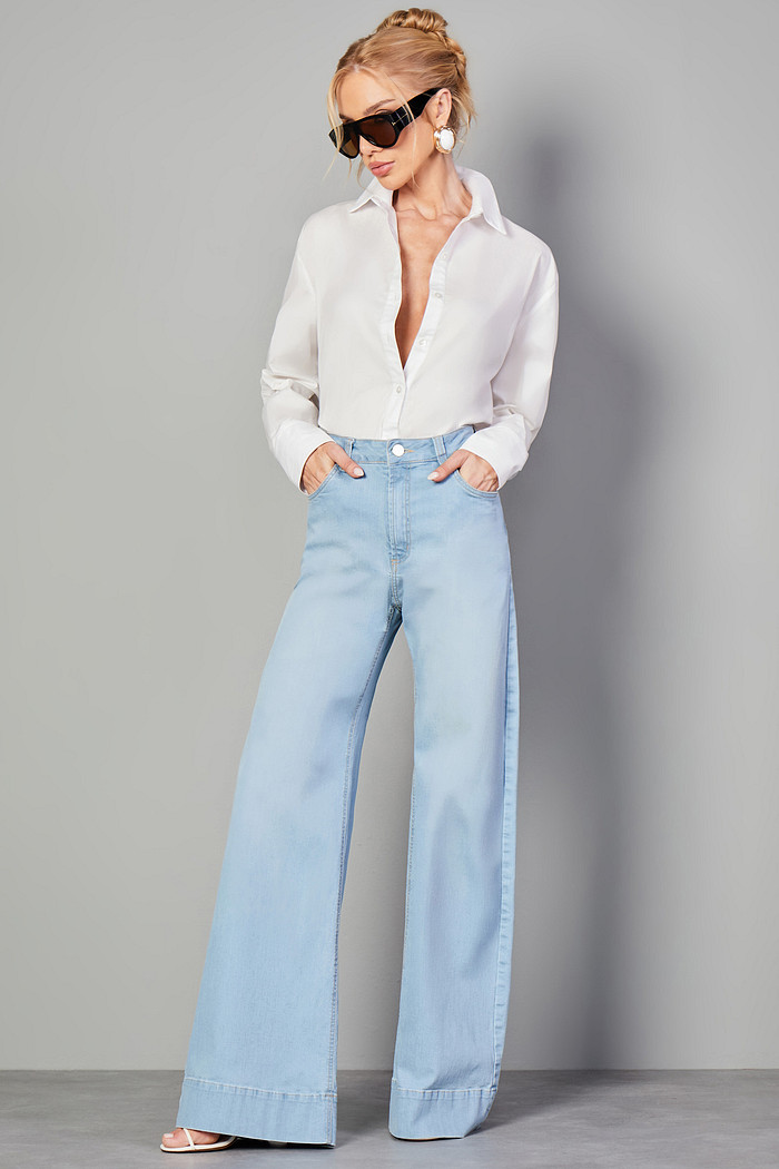 CALÇA JEANS LISA WIDE LEG