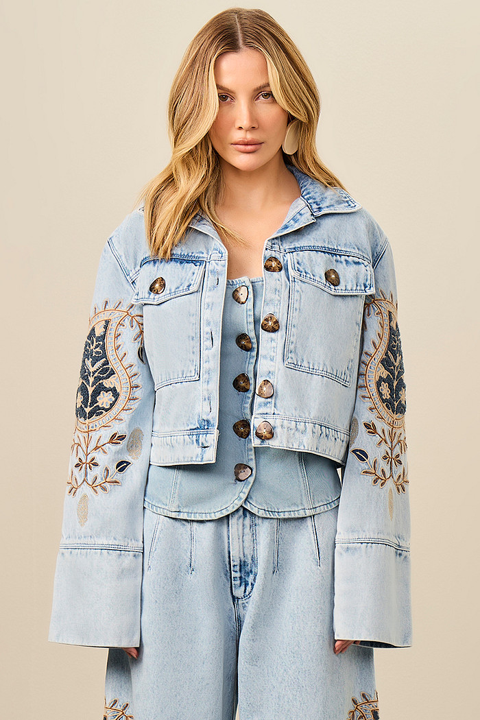 JAQUETA JEANS BORDADA