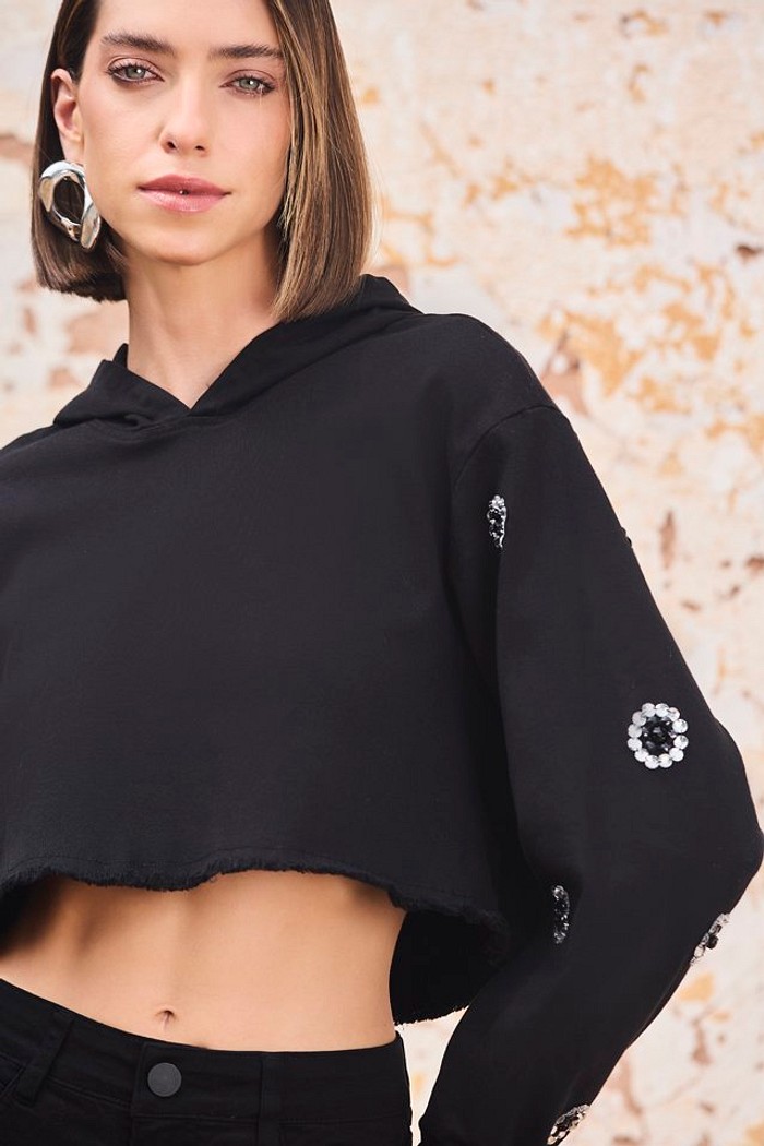 Blusa Sarja Moletom Com Bordado Rzm 224-cstm