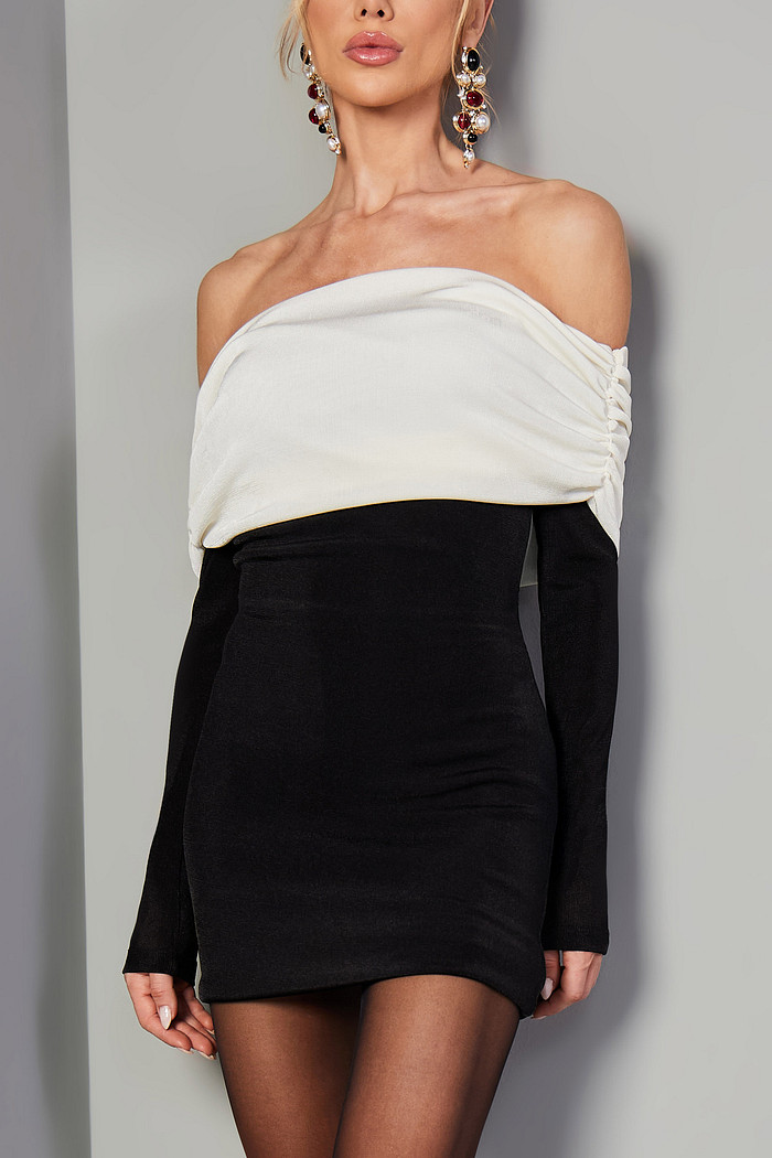 VESTIDO CURTO BICOLOR