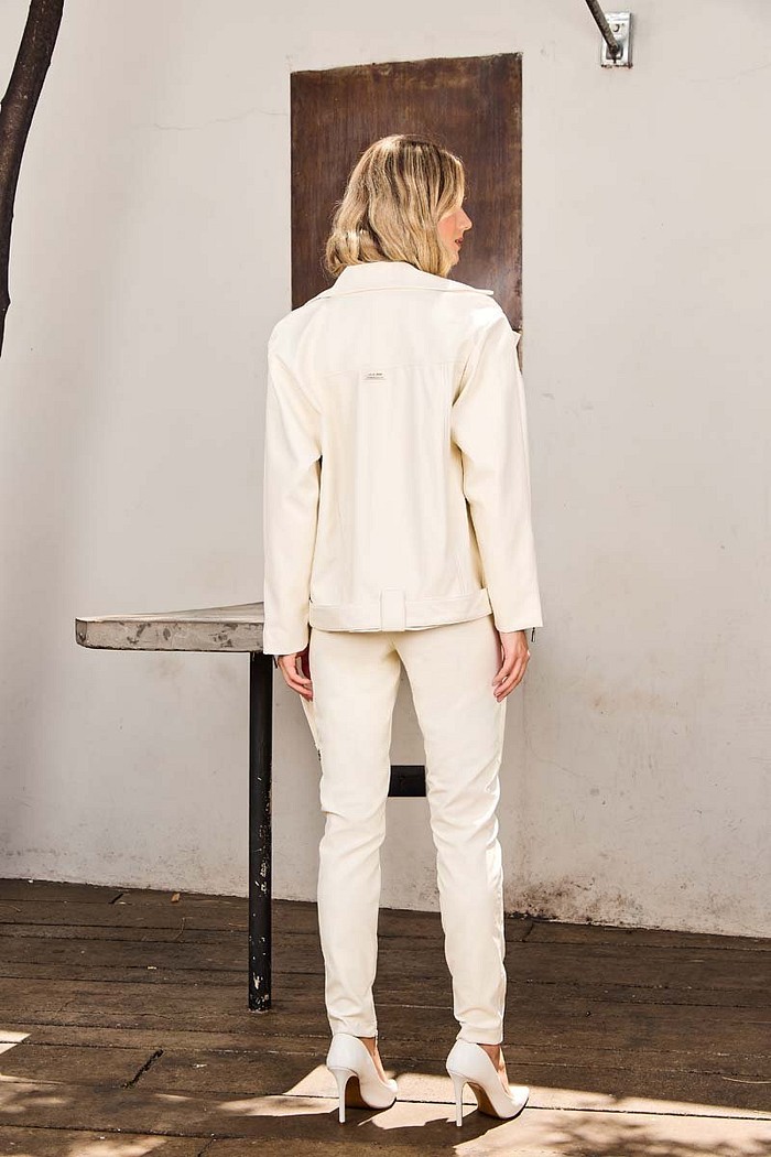 Calca Skinny Basic Leather Fake