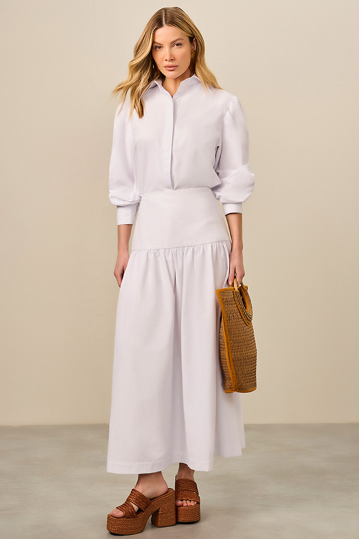 SAIA LONGA COM PESPONTO COTTON