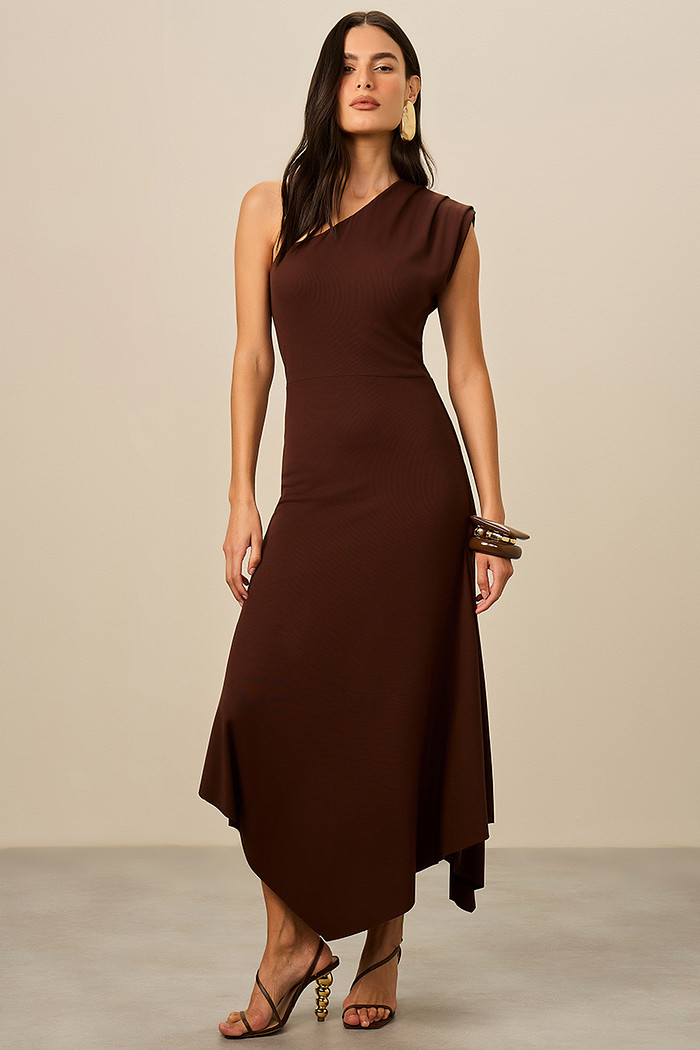 VESTIDO MIDI ASSIMÉTRICO
