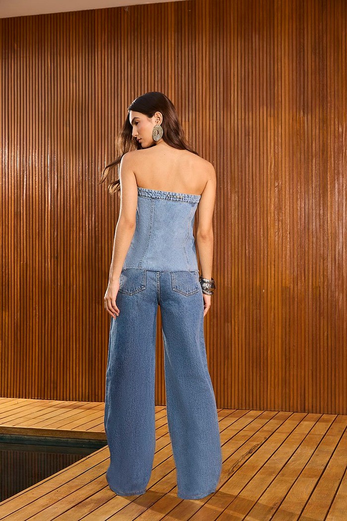 CALCA JEANS WIDE LEG