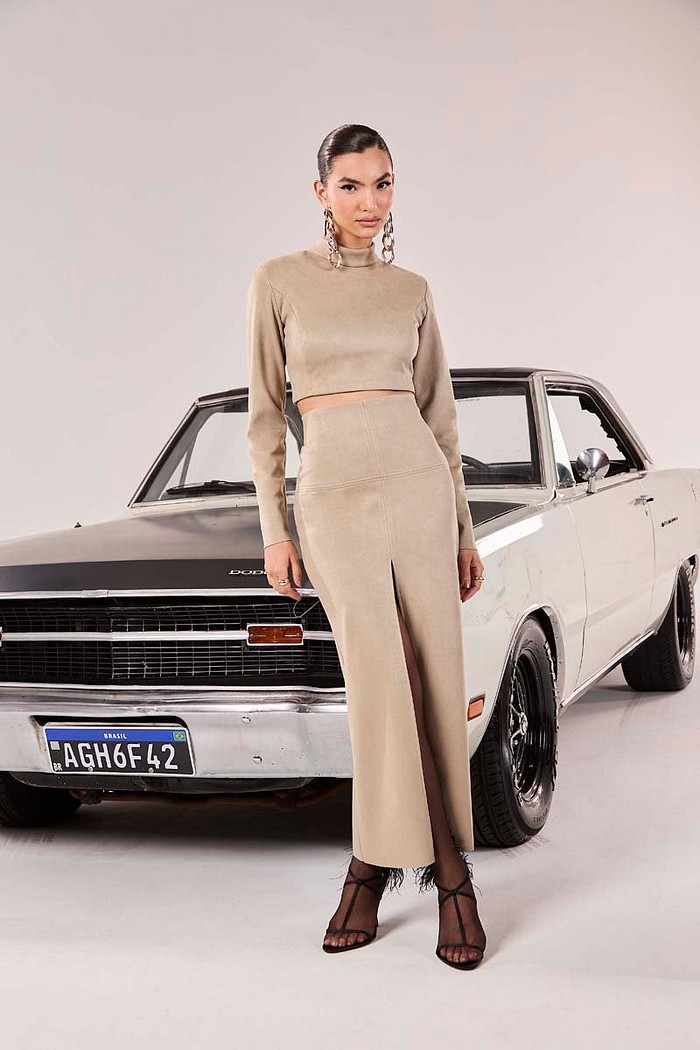 Saia Midi Suede