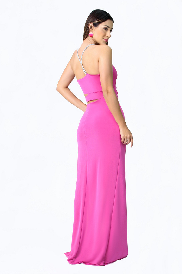 Vestido Longo Jersey Detalhe Alca Luleg 322