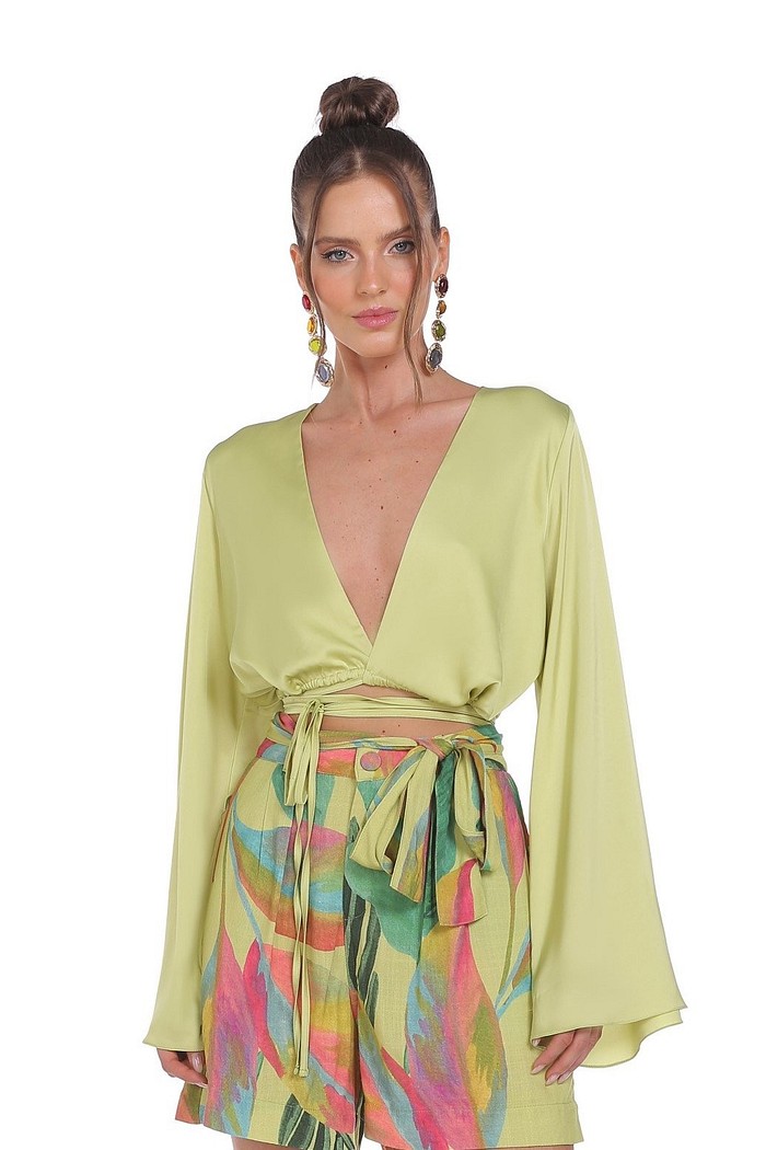 Blusa Manga Ampla Transpasse Viber 322