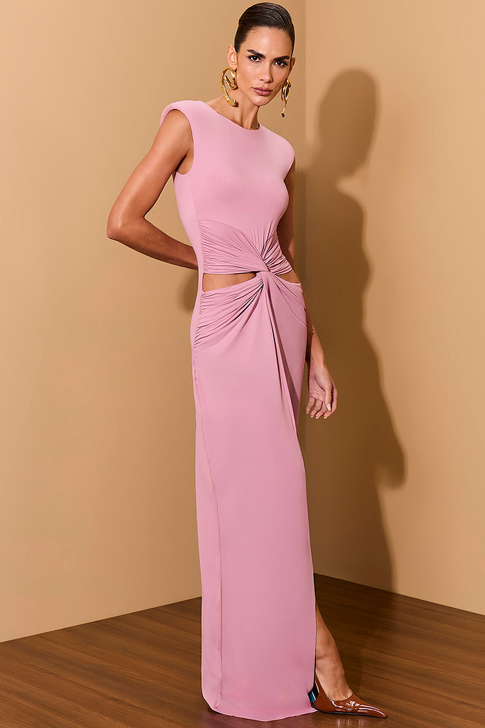 VESTIDO LONGO OMBREIRA EM JERSEY