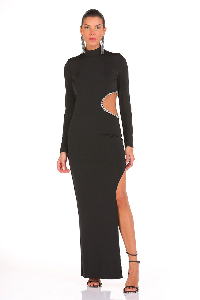 Vestido Longo Vazado C/ Bordado Viber 123