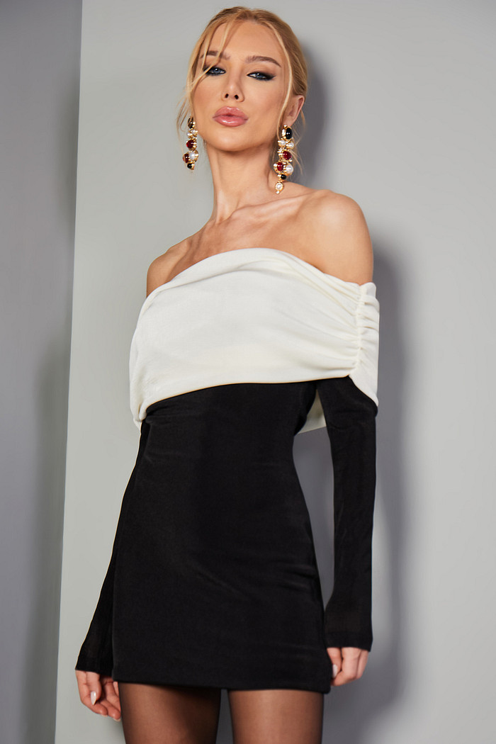 VESTIDO CURTO BICOLOR