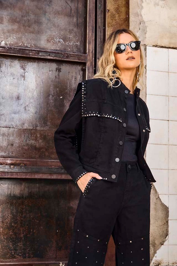 Jaqueta Sarja Com Tachas