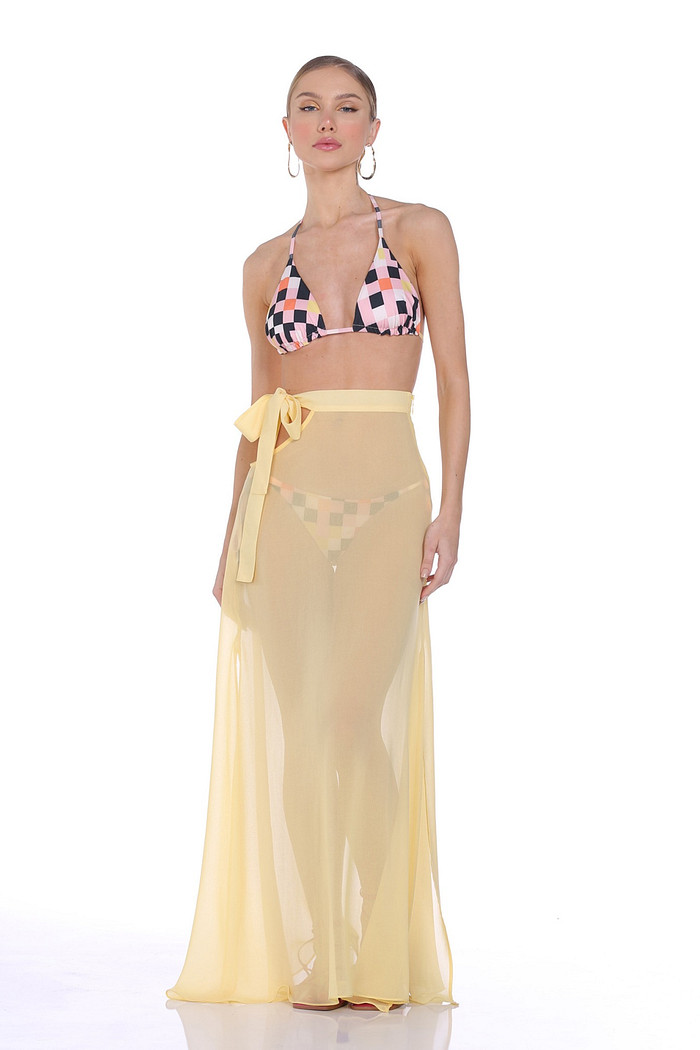 Saia Longa Chiffon Com Amarracao Viber 522