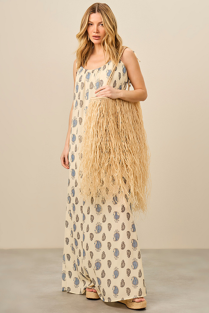 VESTIDO LONGO FLUIDO ESTAMPADO