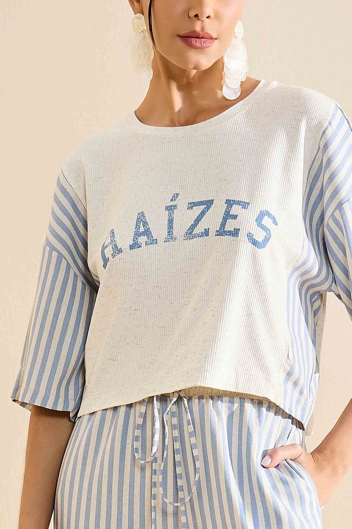 T-SHIRT MALHA LISTRADO
