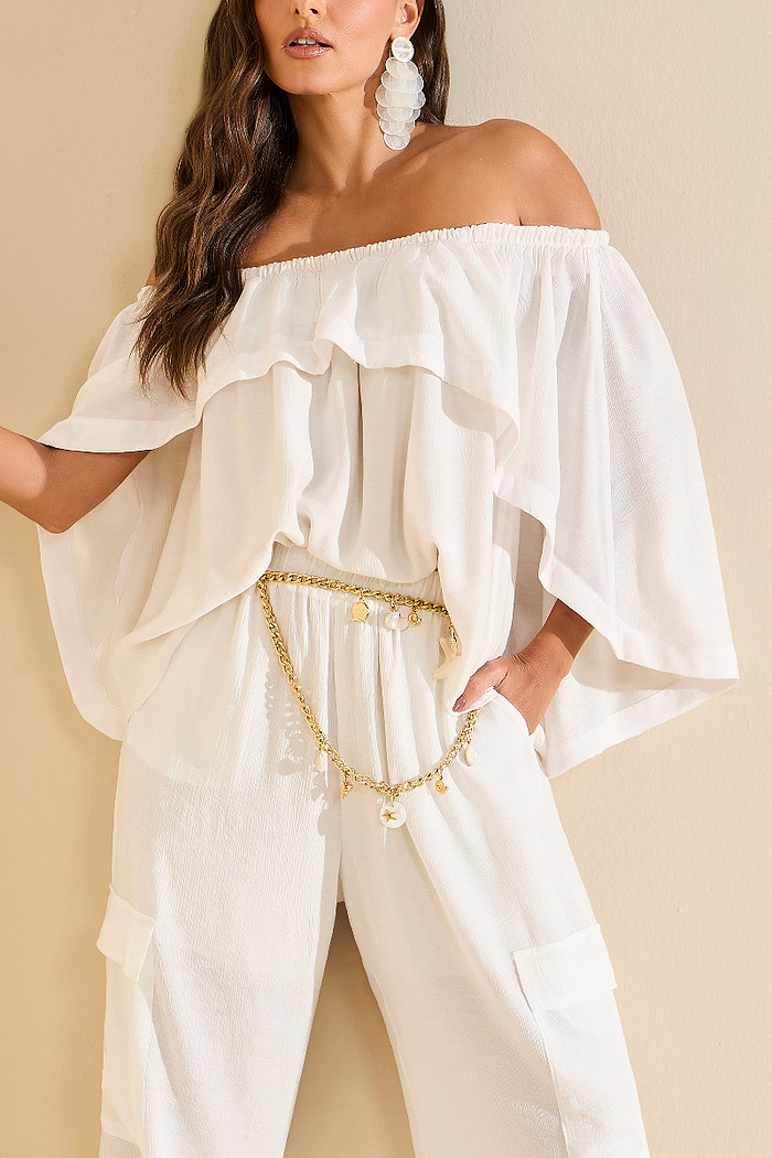 BLUSA FLUIDA COM BABADO