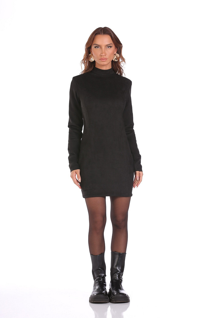 Vestido M/ Curto De Suede Luleg 223