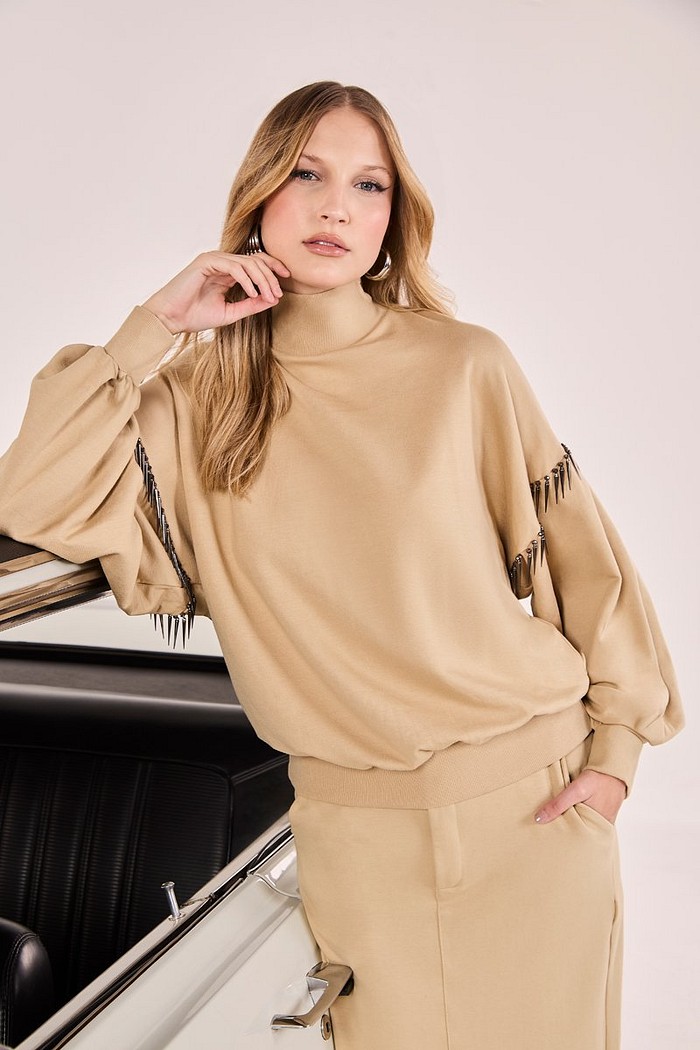 Blusa Moletom Com Bordado