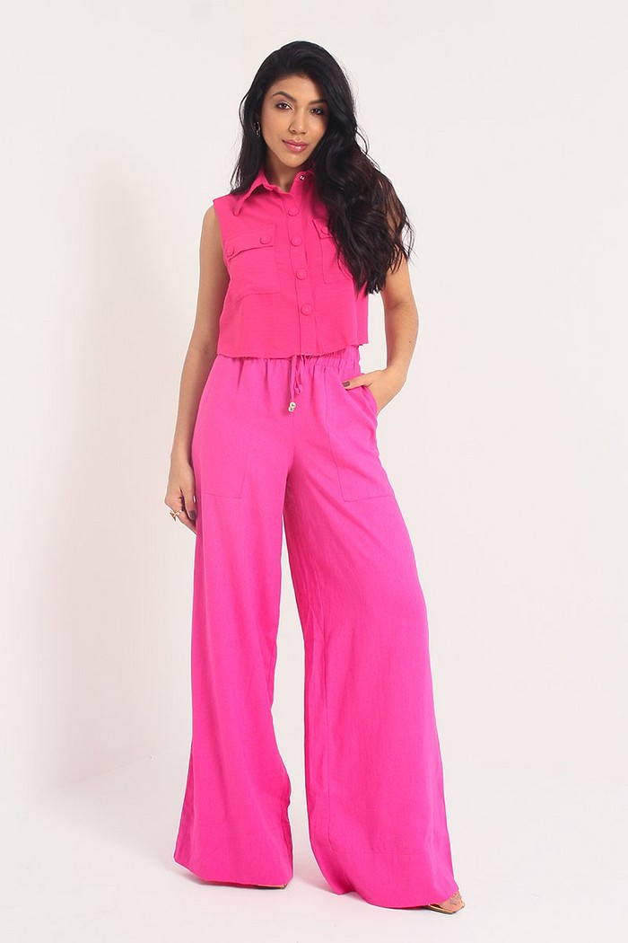 Calca Pantalona De Linho Luleg 323