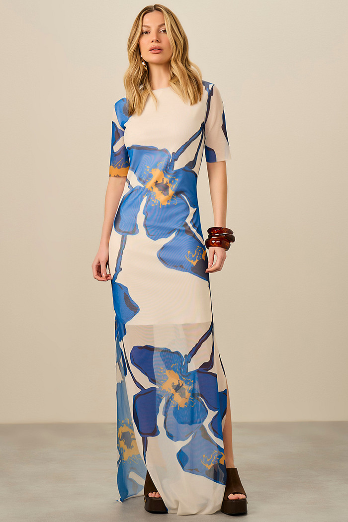 VESTIDO TULE BÁSICO ESTAMPADO