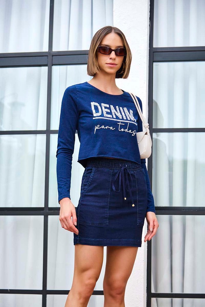 Saia Jeans Curta Moletom