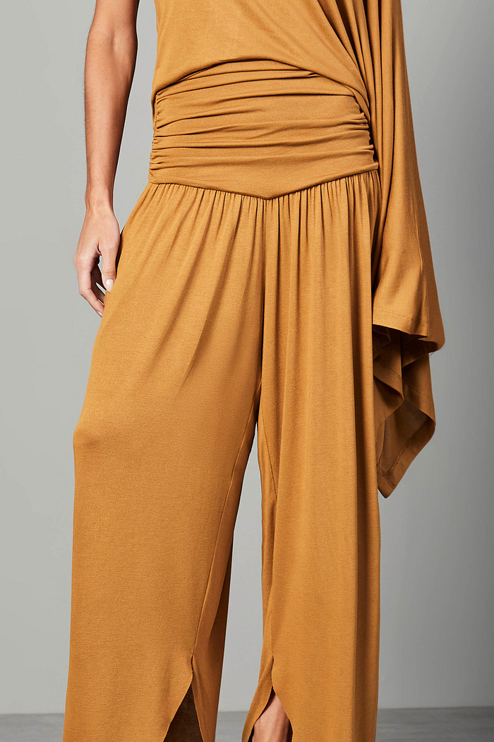 CALÇA PALA DRAPEADA PERNA AMPLA