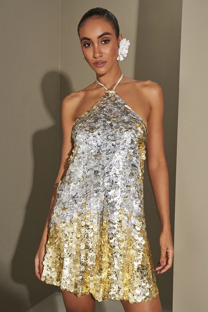 Vestido Curto Bordado Paete