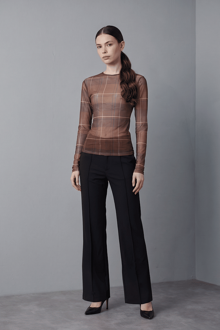 BLUSA TULE ESTAMPA XADREZ CLÁSSICO