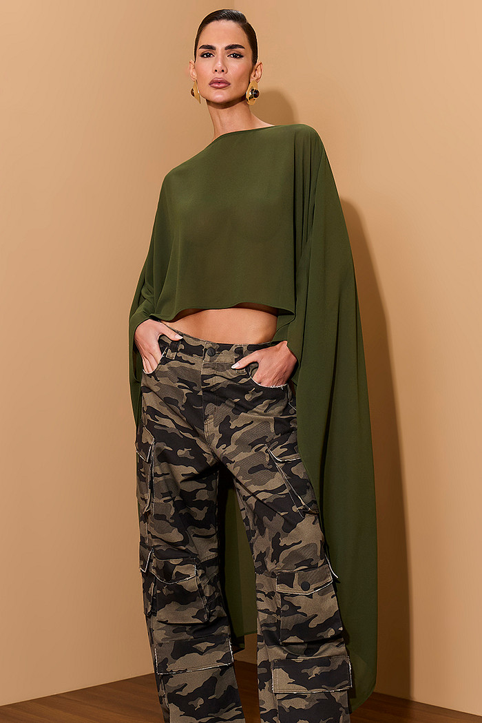 BLUSA ASSIMÉTRICA CHIFFON