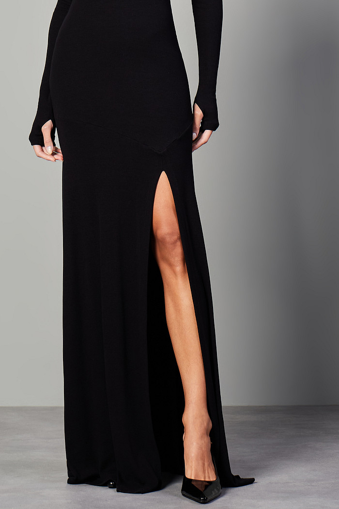 VESTIDO DE MALHA COM FENDA