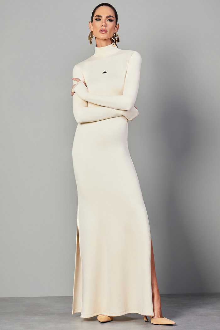 VESTIDO MANGA LONGA DE MALHA