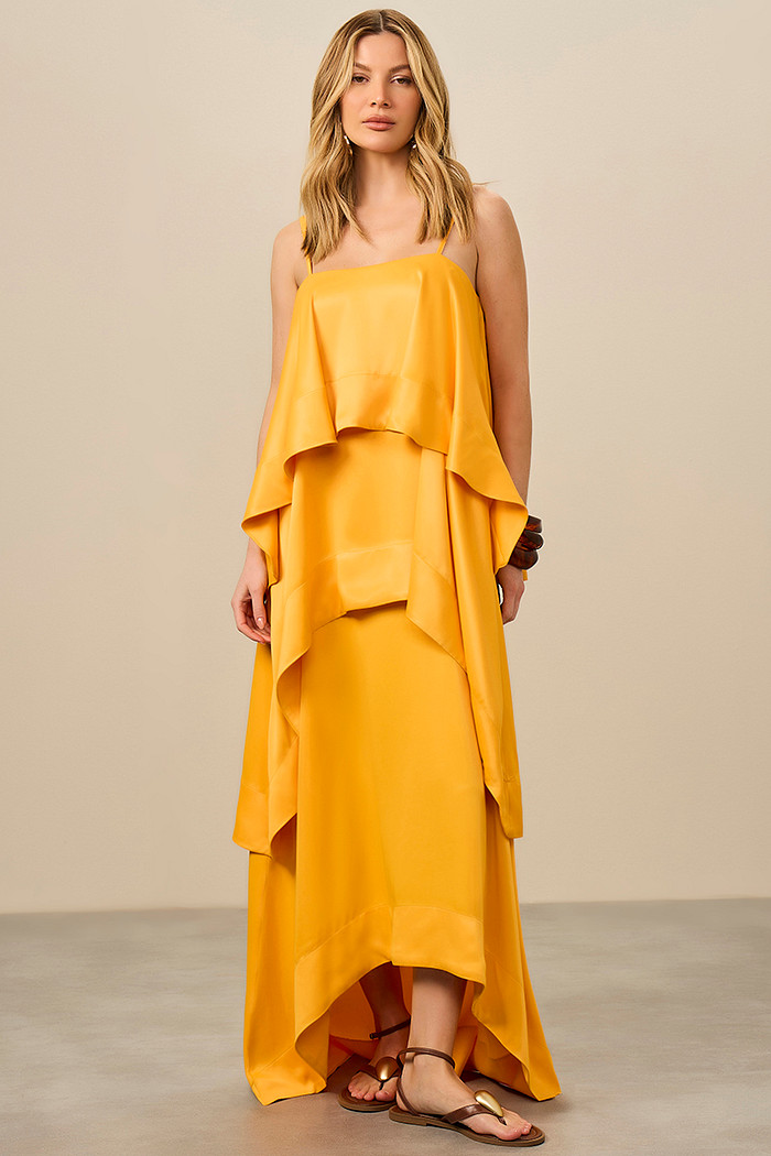 VESTIDO FLUIDO MULLET CETIM