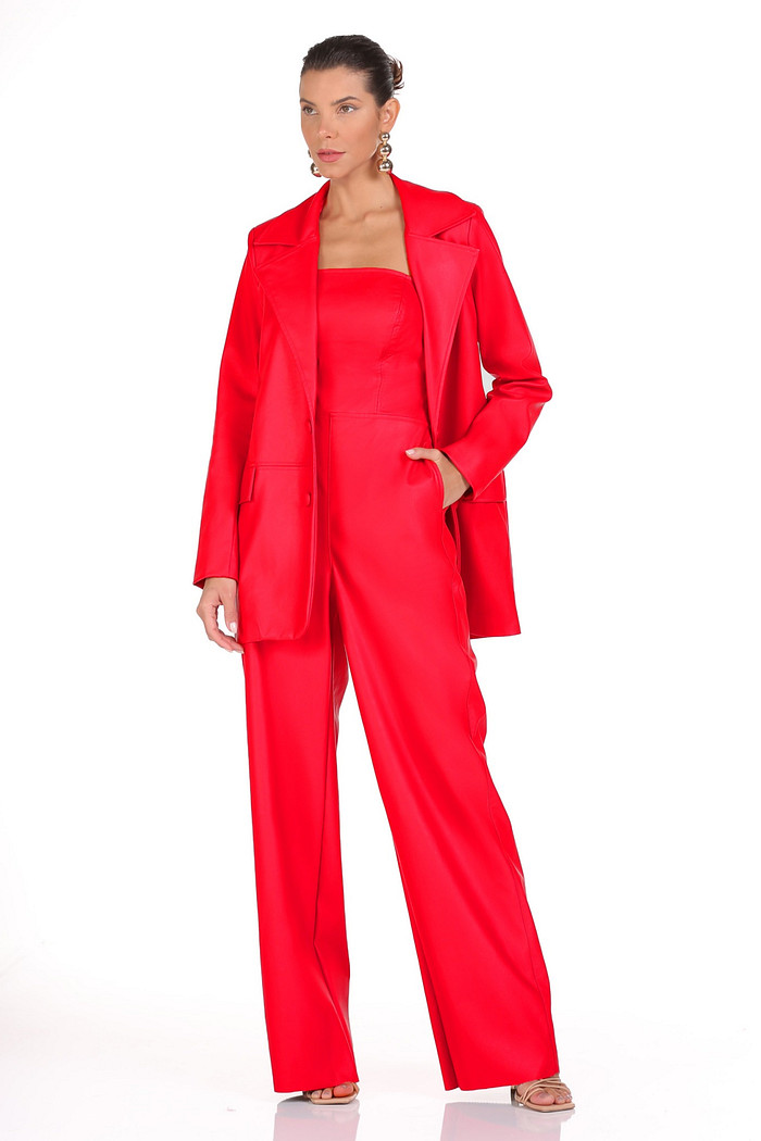 Blazer Alongado Leather Fake Viber 123