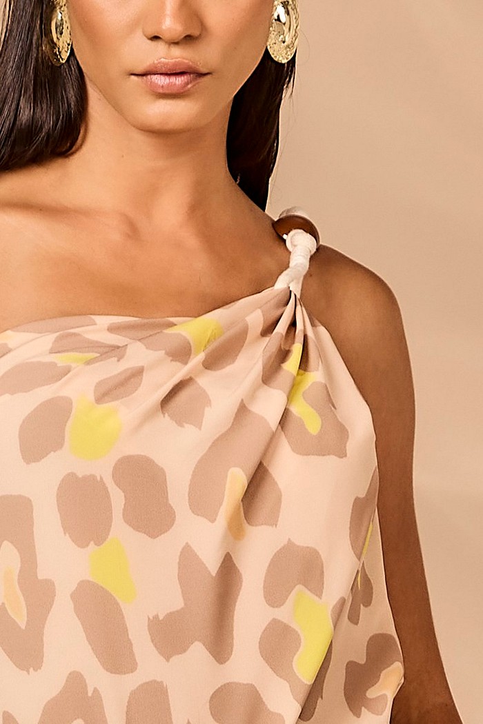 BLUSA ESTAMPADA ALÇA MACRAMÊ