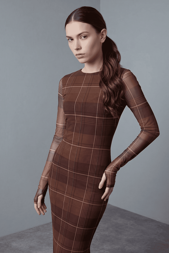 VESTIDO TULE ESTAMPA XADREZ CLÁSSICO
