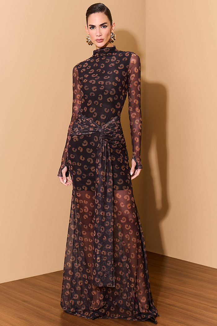 VESTIDO TULE ESTAMPA REFLEXO