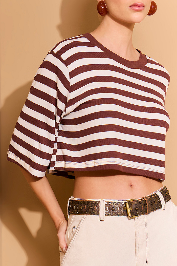 BLUSA LISTRADA CURTA
