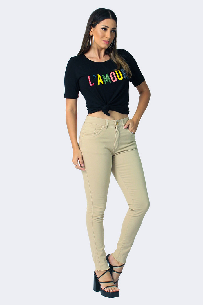 Calca Sarja High Skinny Luleg 322