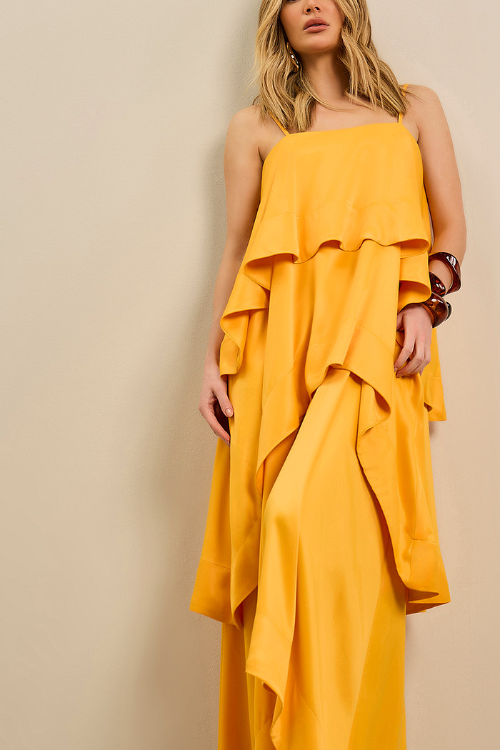 VESTIDO FLUIDO MULLET CETIM