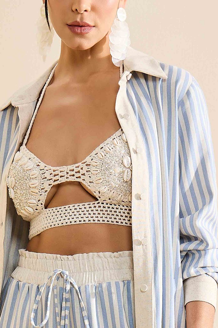 CHEMISE LINHO ALONGADO LISTRADO