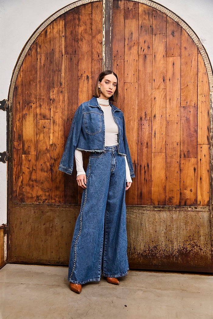 Jaqueta Jeans Detalhe Costas