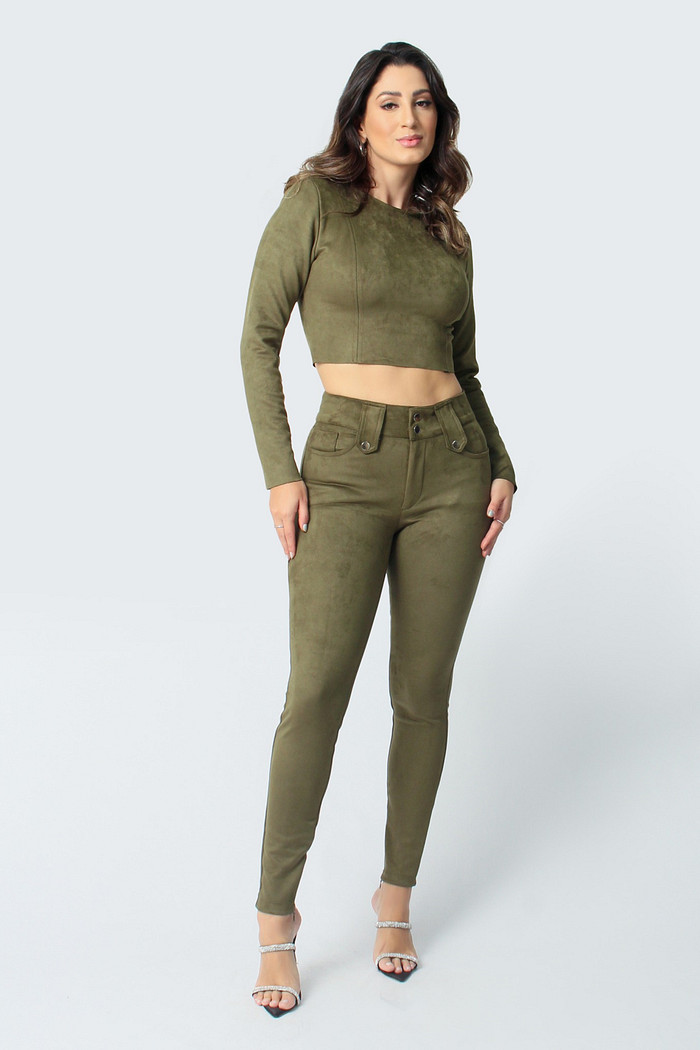 Calca Skinny Detalhe Passantes Luleg 223