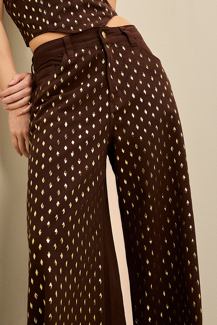 CALÇA SARJA MAXI PANTALONA COM TERMO